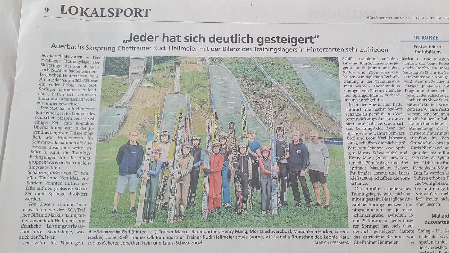 Jeder hat sich deutlich gesteigert - Trainingslager in Hinterzarten